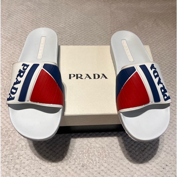 Prada Sandals Men 12 Red White Blue - Picture 6 of 7